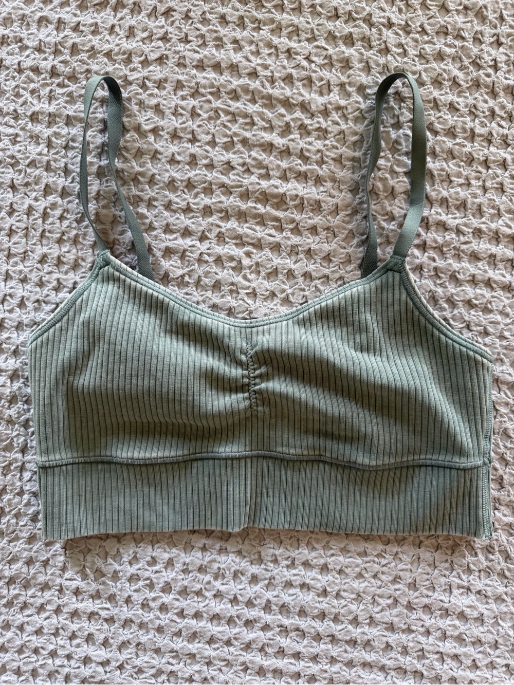 Aerie OFFLINE Recharge Ribbed Bralette Sage Green Size Small